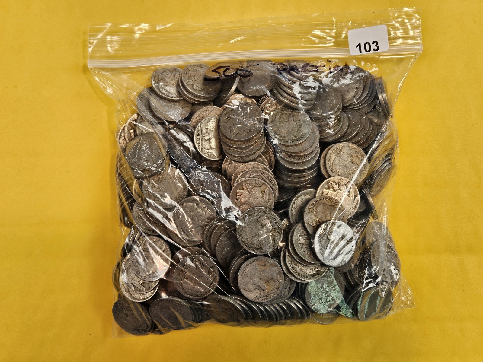 FIVE HUNDRED Buffalo Nickels: Partial Dates
