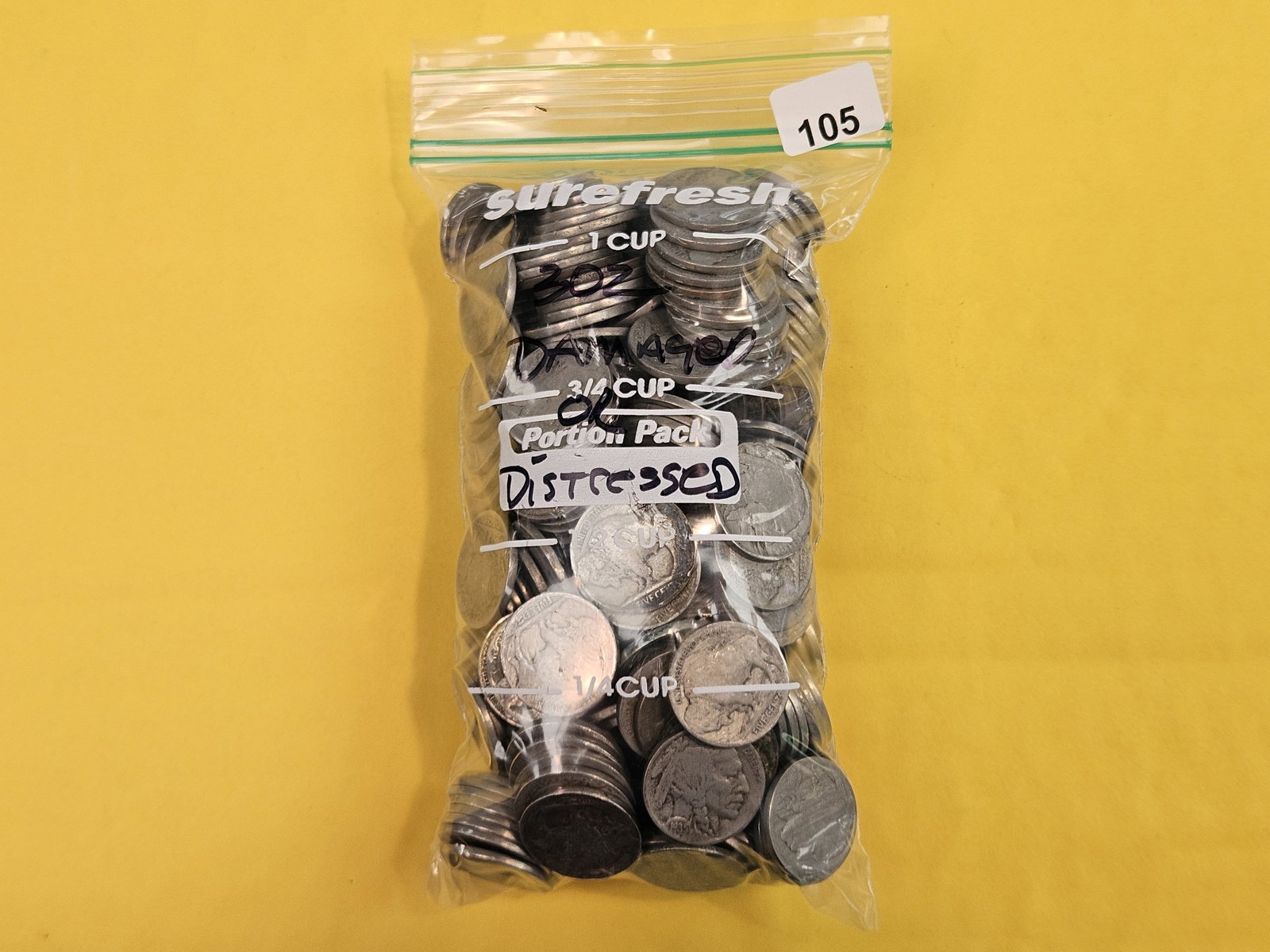 THREE Hundred and Two Buffalo Nickels: Damaged or distressed