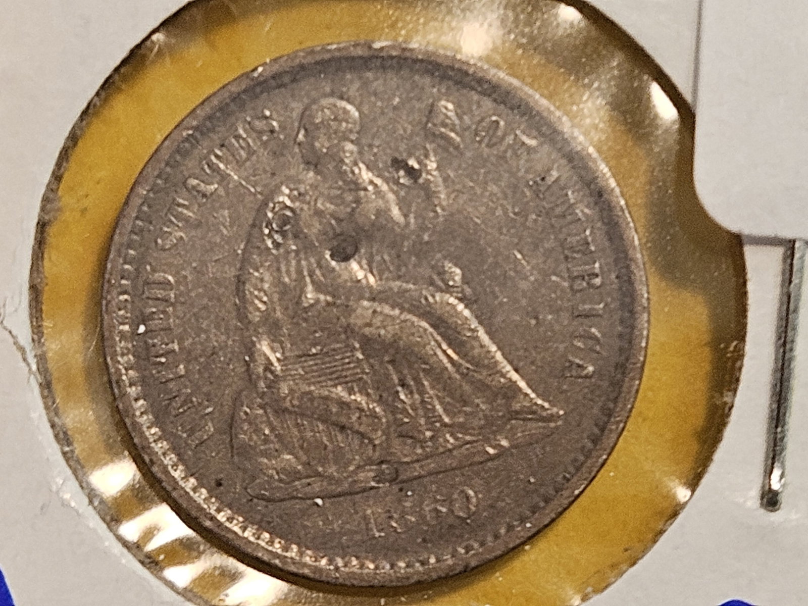 1860-O Seated Liberty silver Half Dime (1 of 6)
