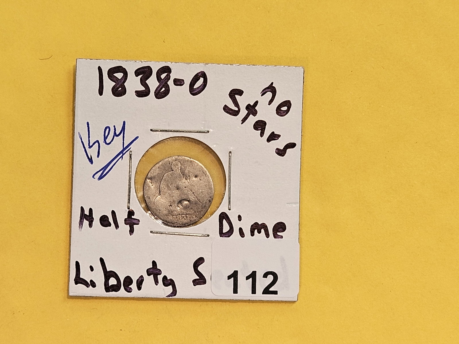 * Key Date * 1838-O Seated Liberty silver Half Dime - 2