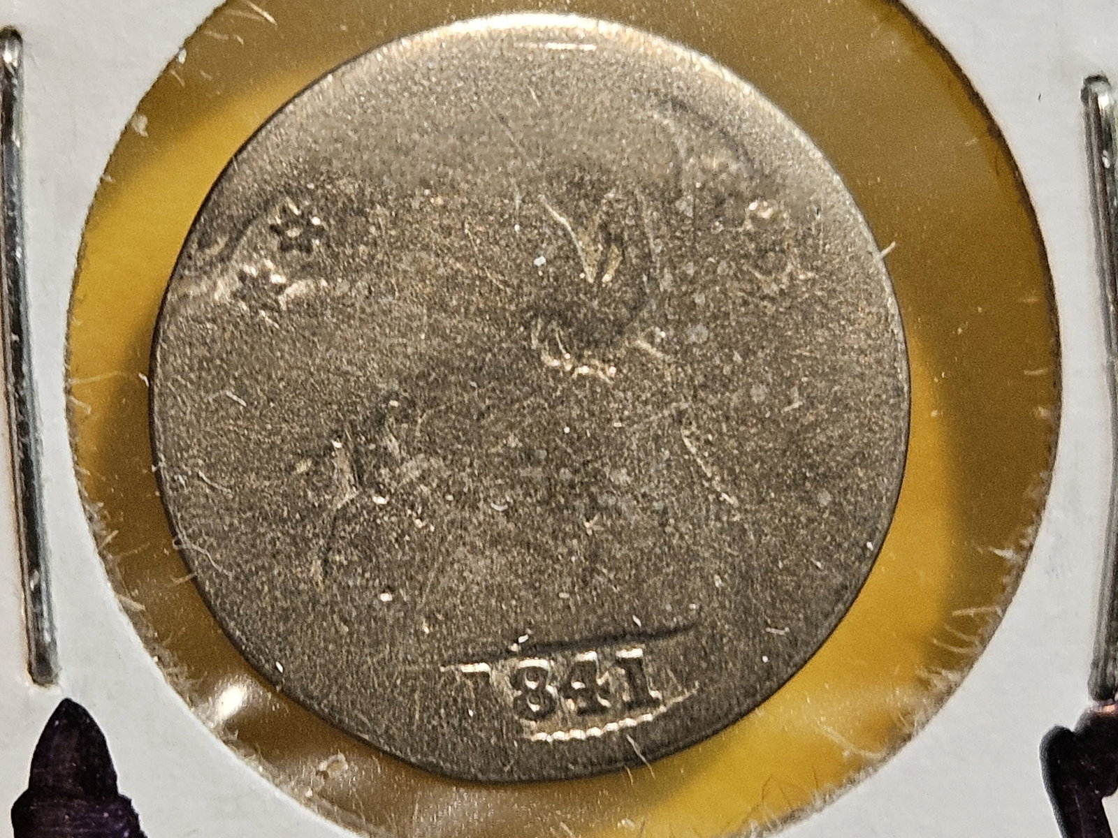 Key Date 1841-O Seated Liberty silver Half Dime: Well circulated