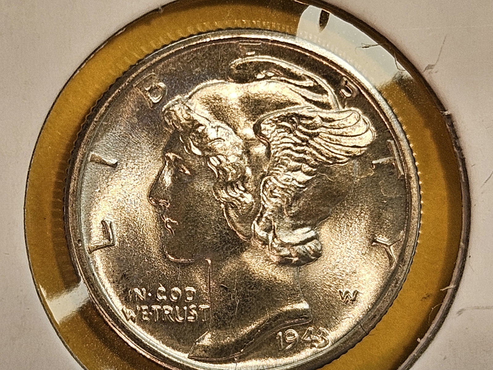 GEM Brilliant Uncirculated 1943-D Mercury Dime FSB (1 of 5)