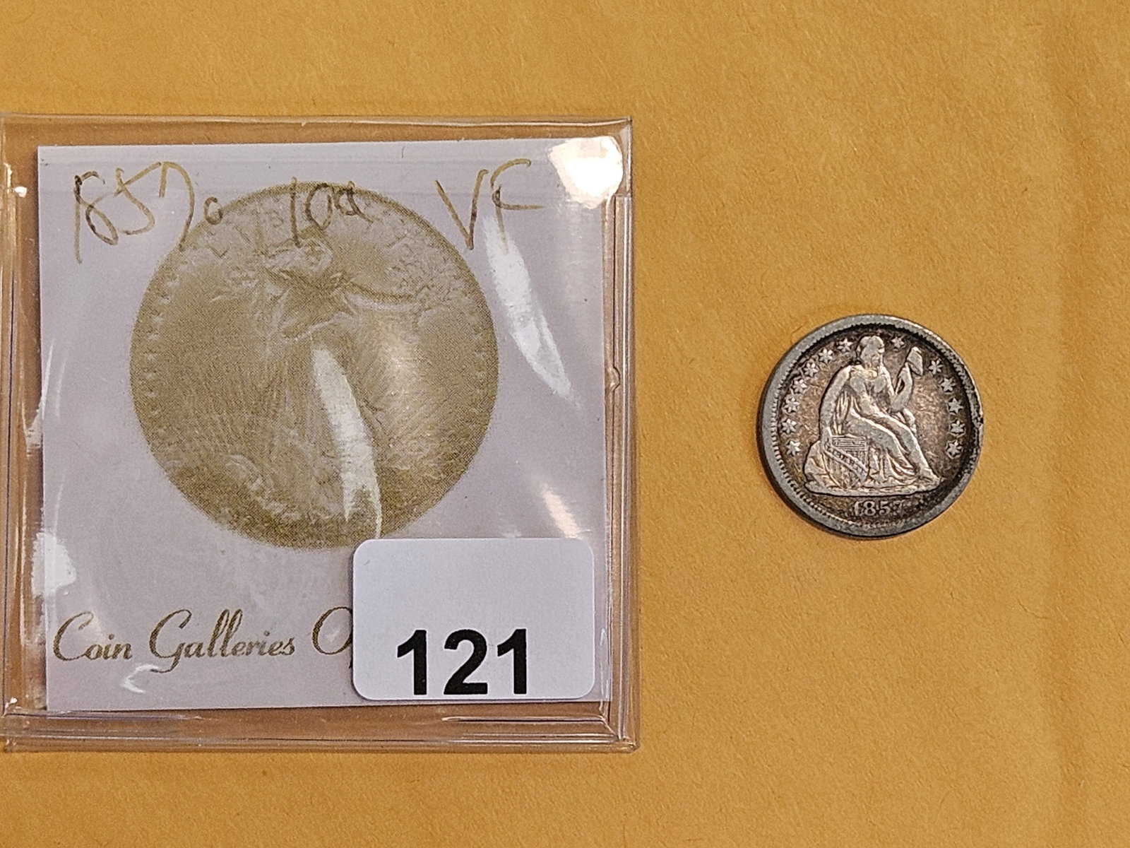 1857-O Seated Liberty silver Dime in Very Fine - 2