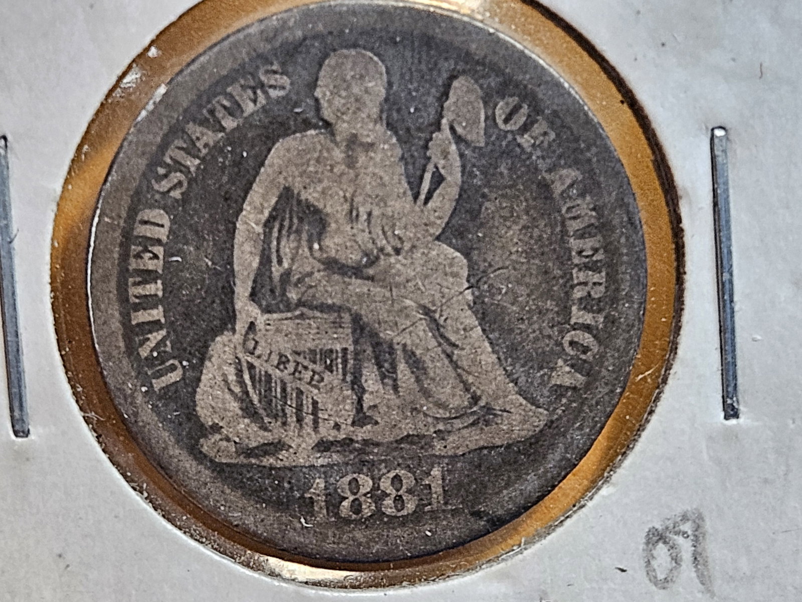 ** KEY DATE ** 1881 Seated Liberty silver Dime - 3