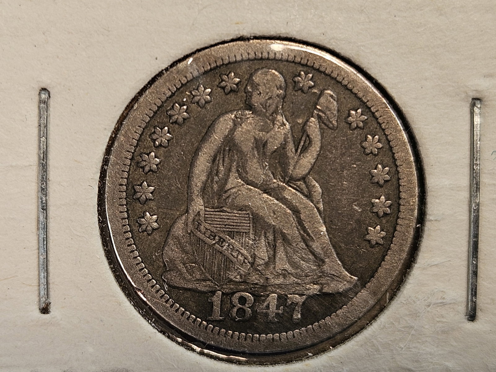 Better 1847 Seated Liberty silver Dime (1 of 5)