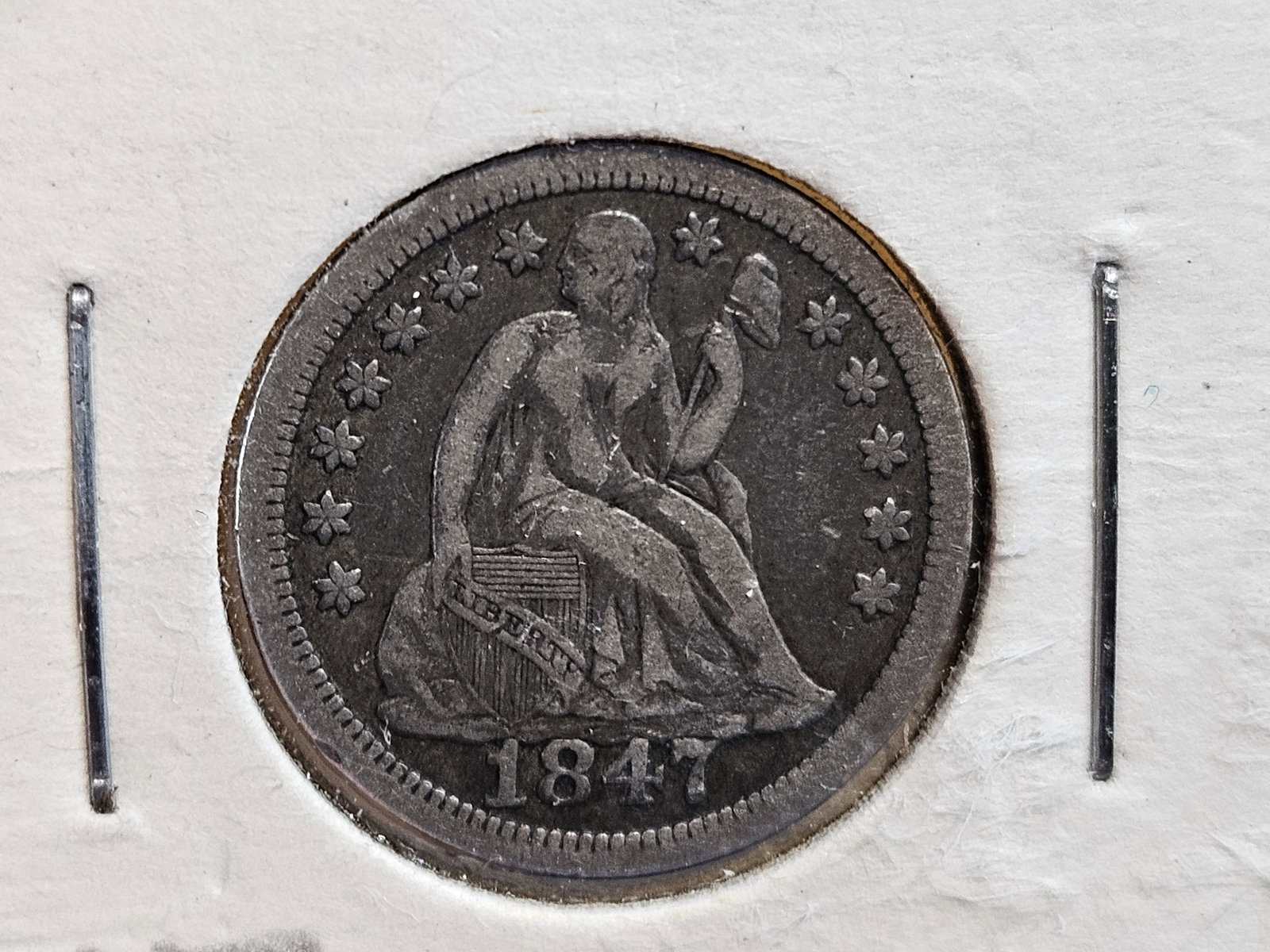 Better 1847 Seated Liberty silver Dime - 3