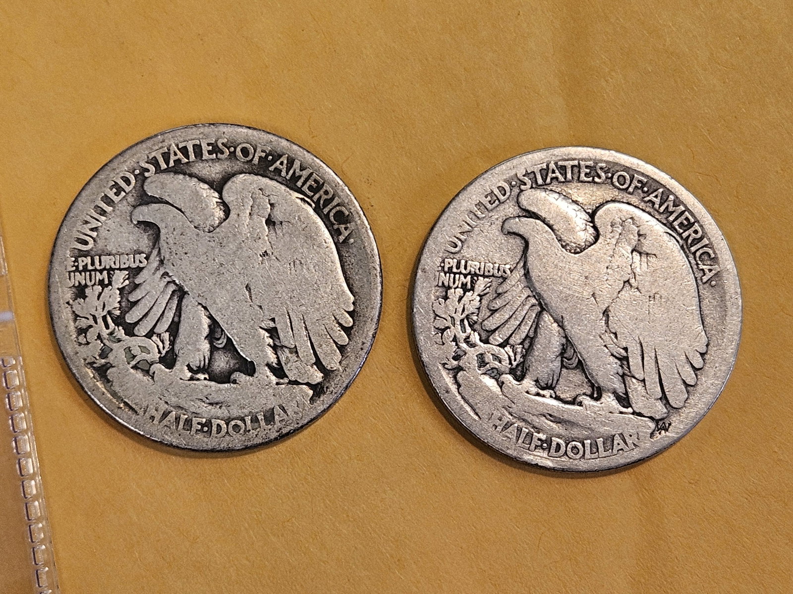 Two First Year Issue Walking Liberty silver Half Dollars - 3