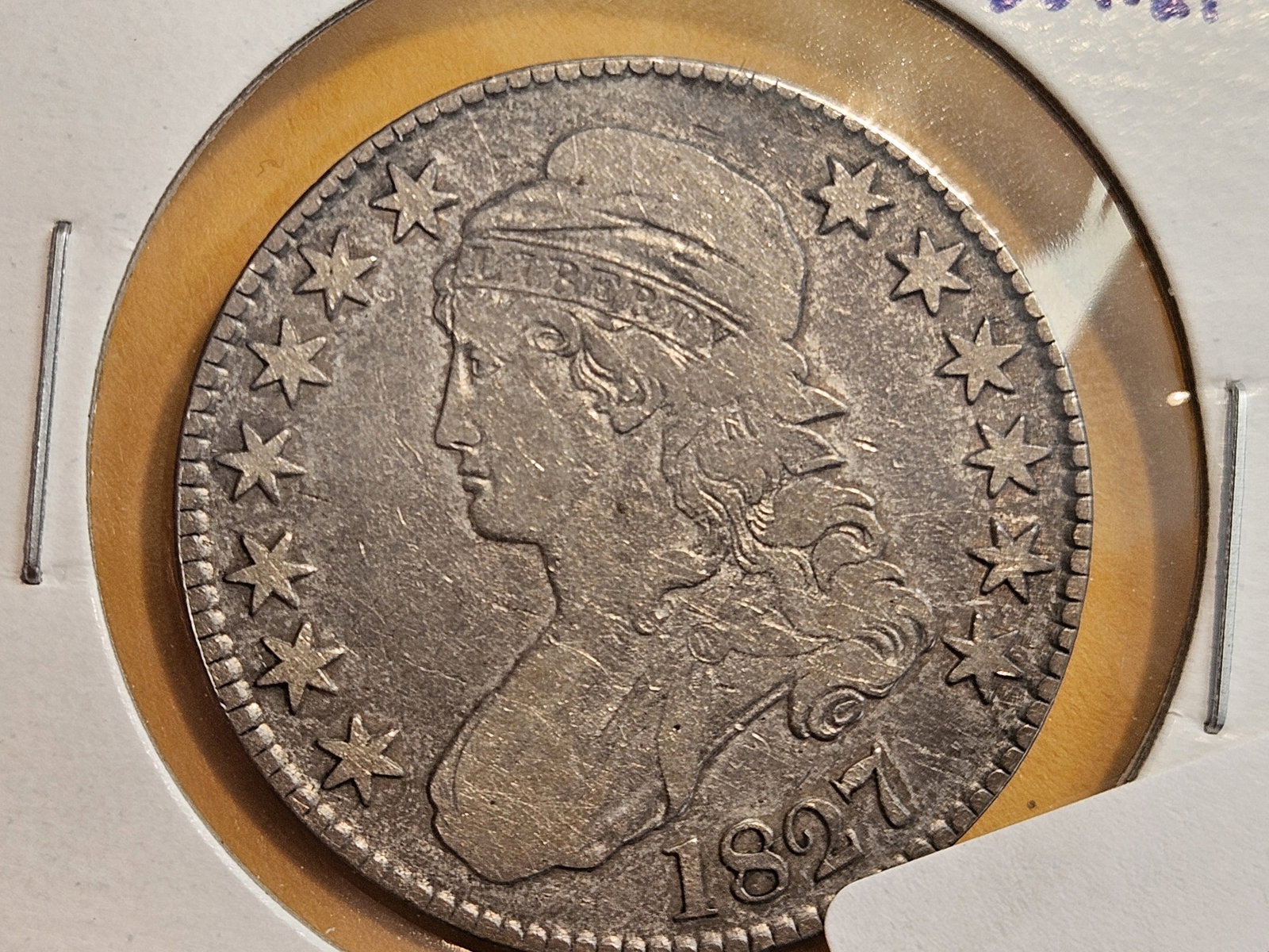 1827 Capped Bust Half Dollar: In Very Fine