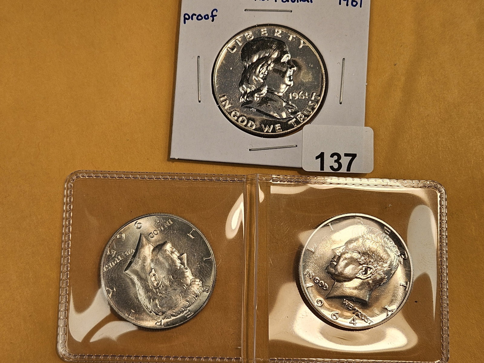 Three mixed, GEM, silver Half Dollars - 2