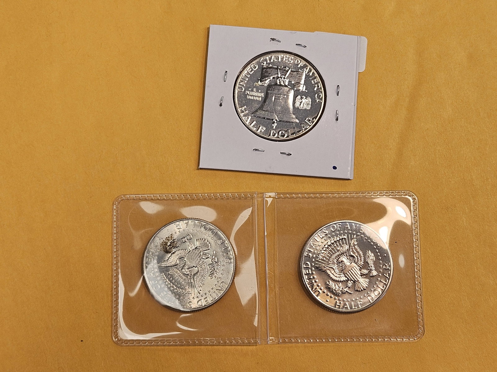 Three mixed, GEM, silver Half Dollars - 3