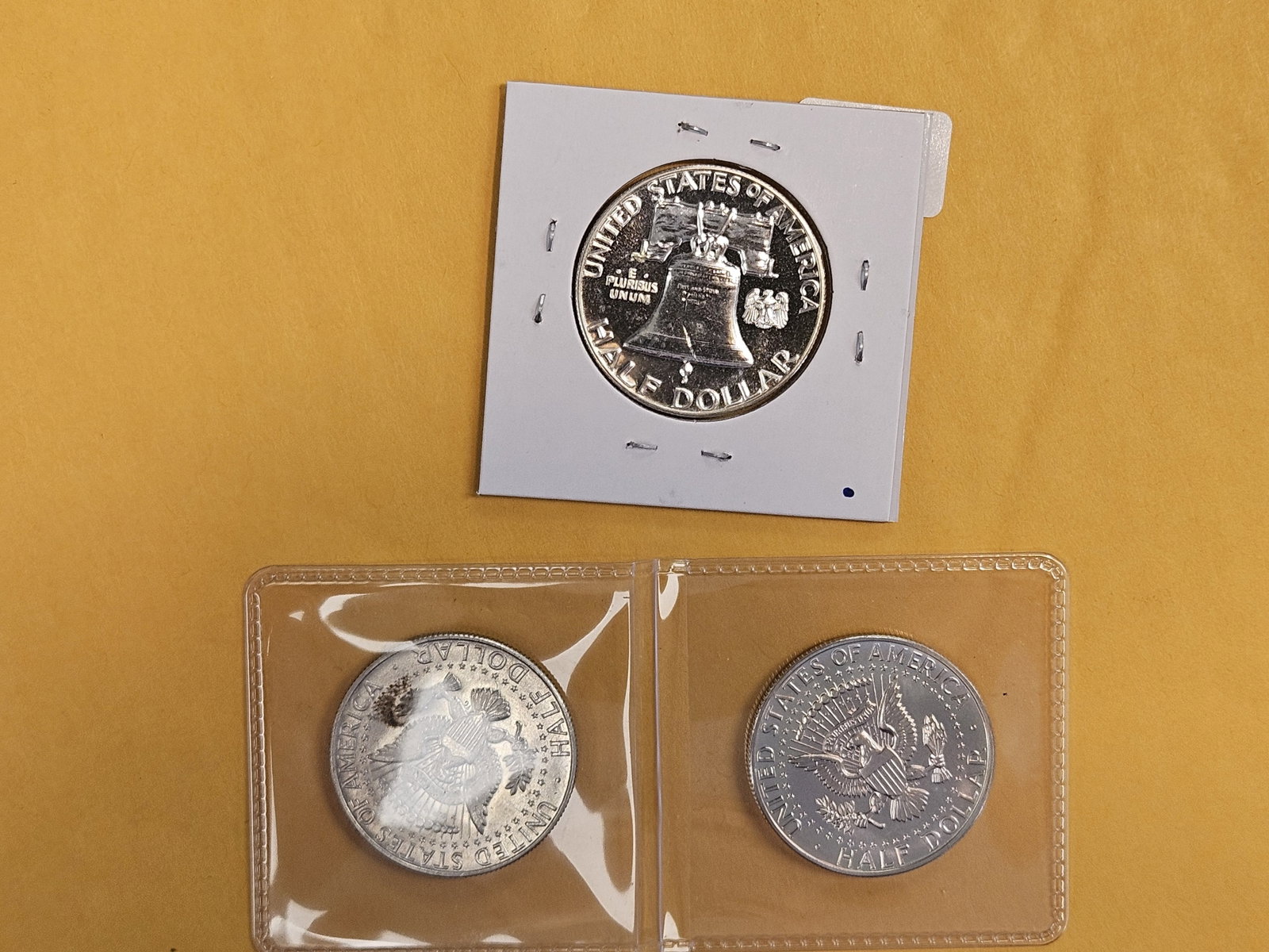Three mixed, GEM, silver Half Dollars - 4
