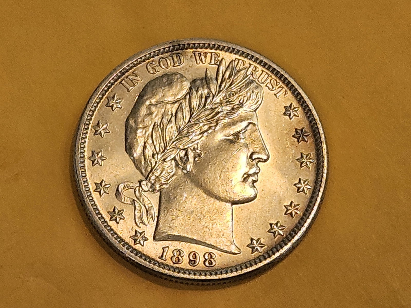 !*! VERY Choice Brilliant Uncirculated 1898 Barber Half Dollar (1 of 16)