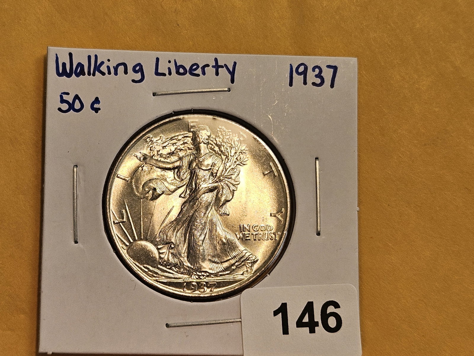 * GEM Brilliant Uncirculated 1937 Walking Liberty Half Dollar - 2