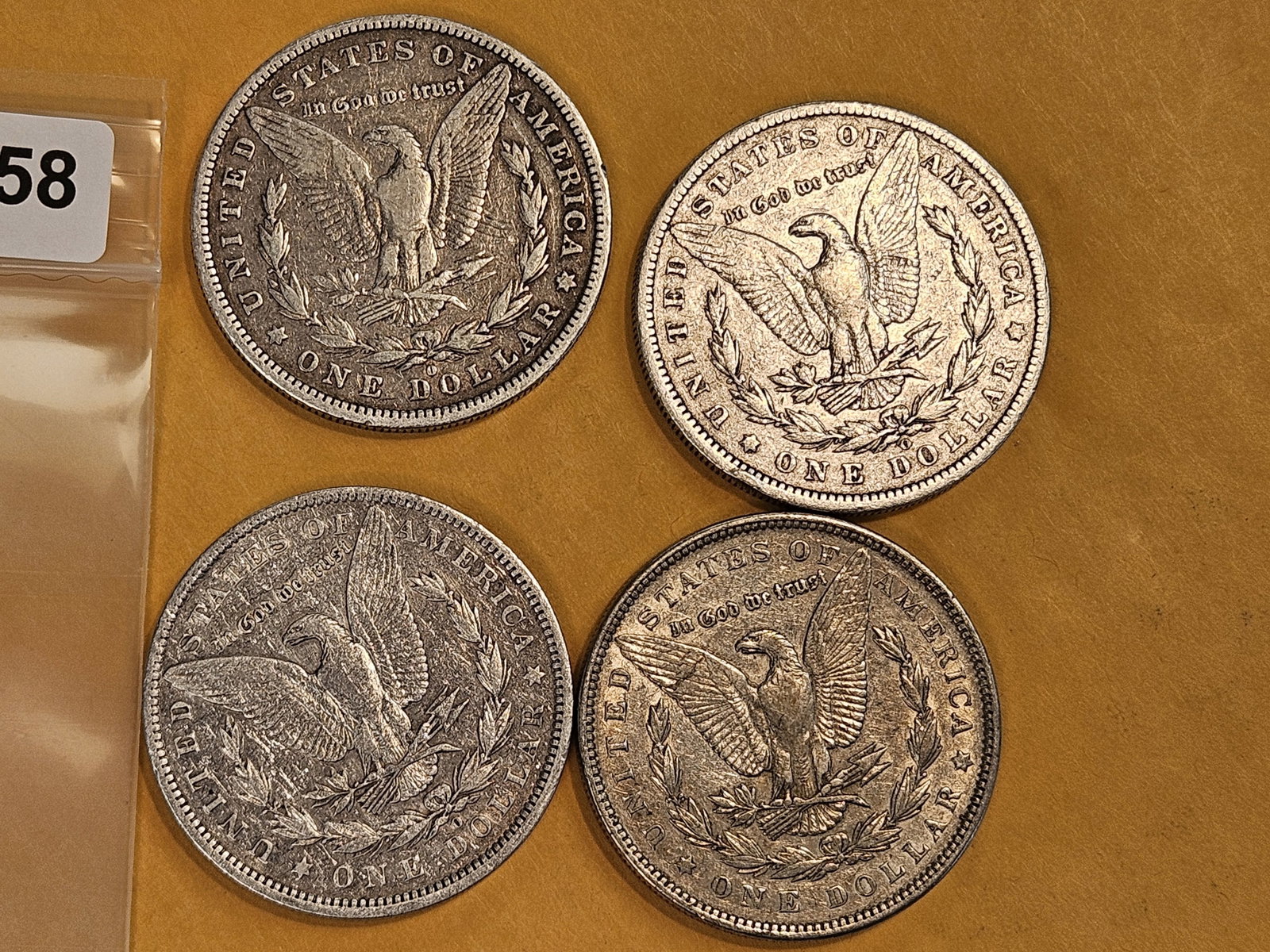 Four mixed Morgan silver Dollars - 2