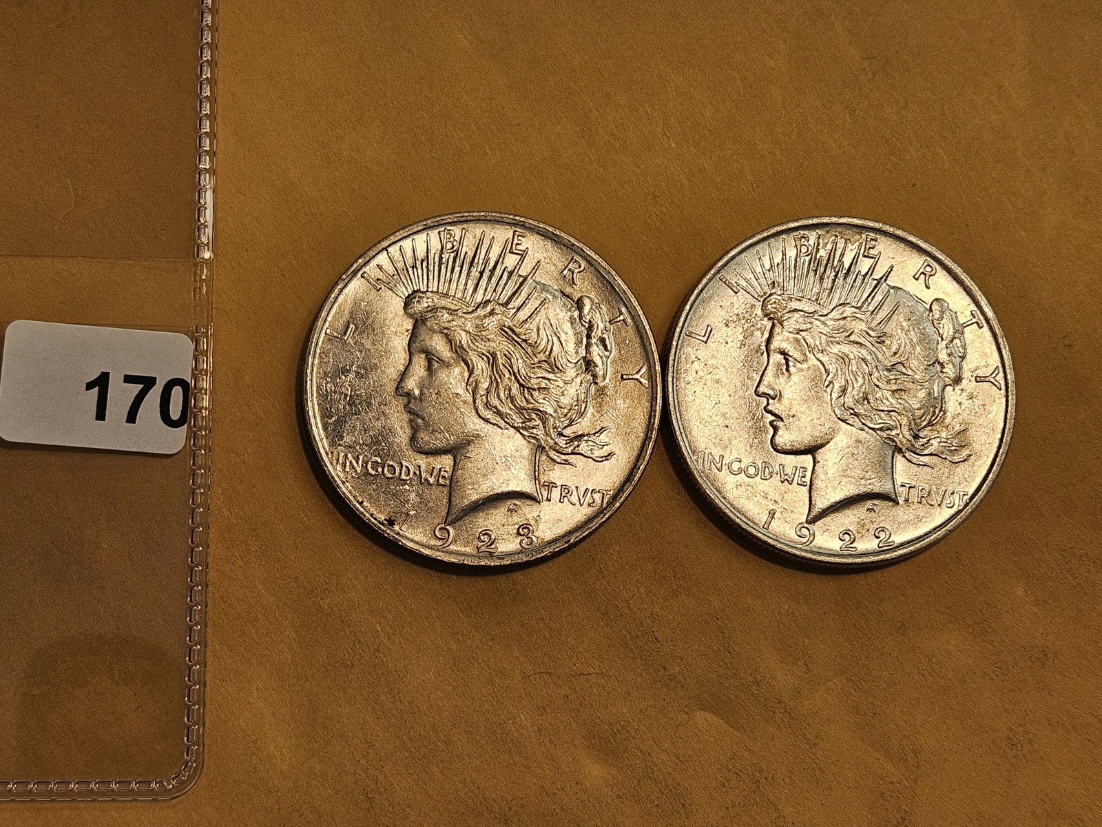 Two Brilliant Uncirculated Peace silver Dollars - 2