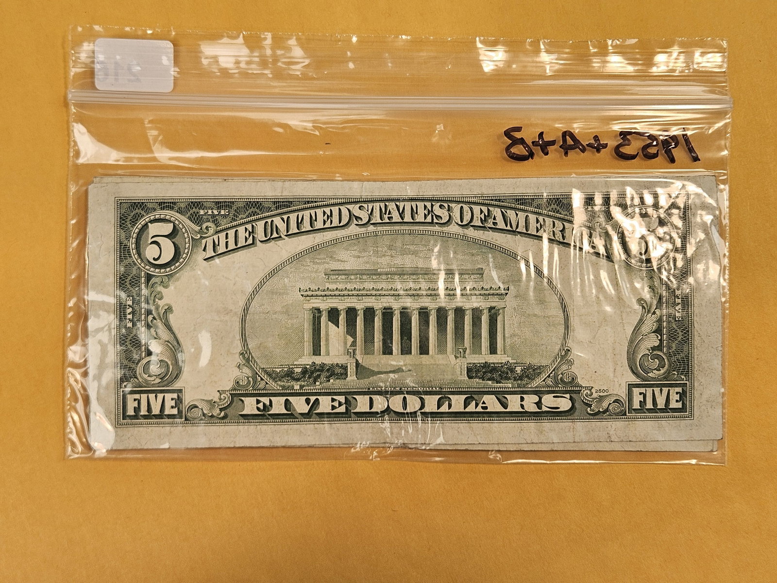 Three Crisp Extra Fine Five Dollar Silver Certificates - 2