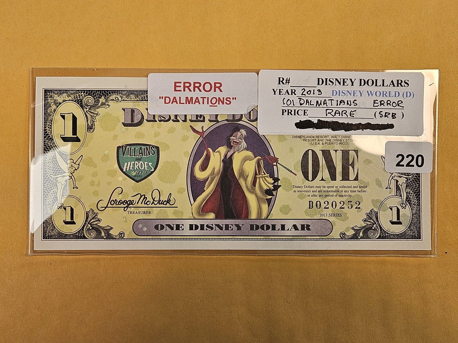 DISNEY DOLLAR! ERROR!! (1 of 4)