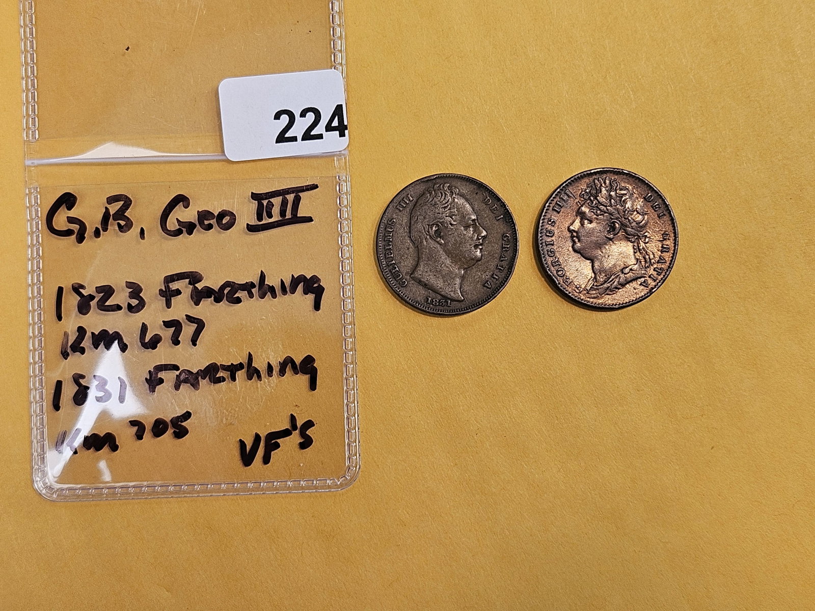 Two George III Great Britain farthings in Very Fine - 2