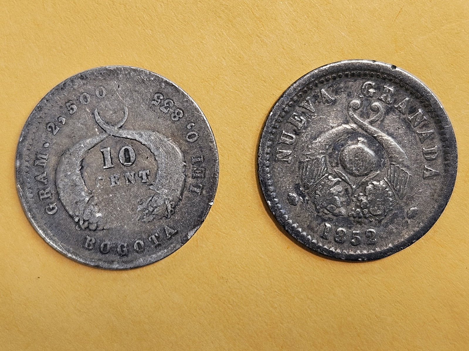 Two more scarcer Nueva Granada 1 real and 10 cent - 3