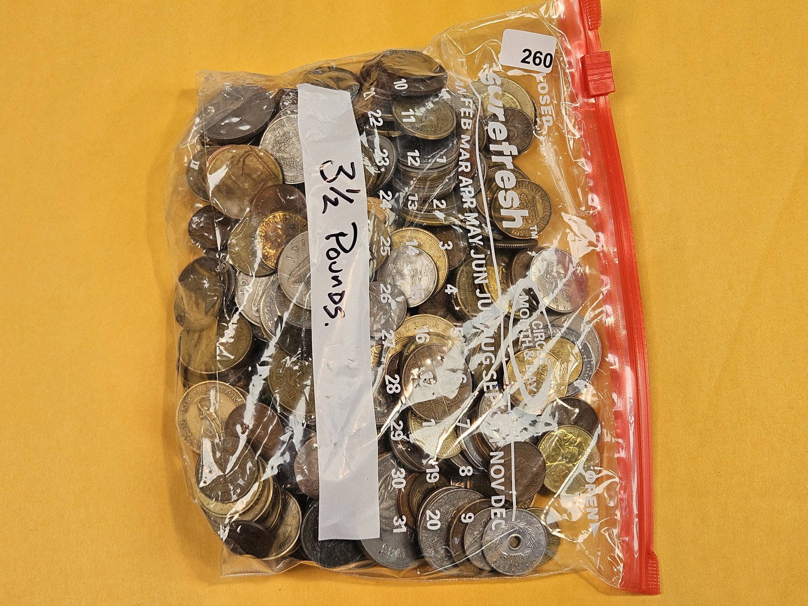 THREE and one-half Pounds of Mixed World Coins: From dealer. Unchecked by us