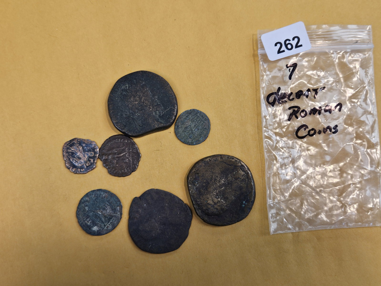 Nice mix of seven Ancient Roman Coins: Large and Small size