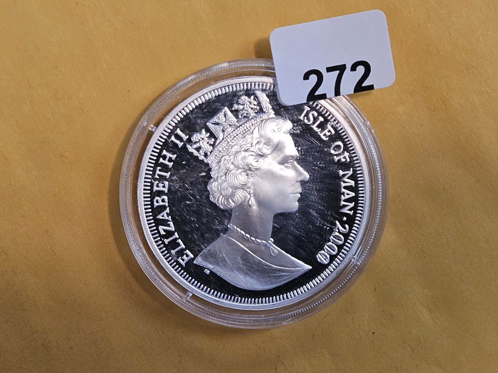 GEM Proof Deep Cameo 2000 Isle of Man Silver 1 Crown: In original plastic capsule!