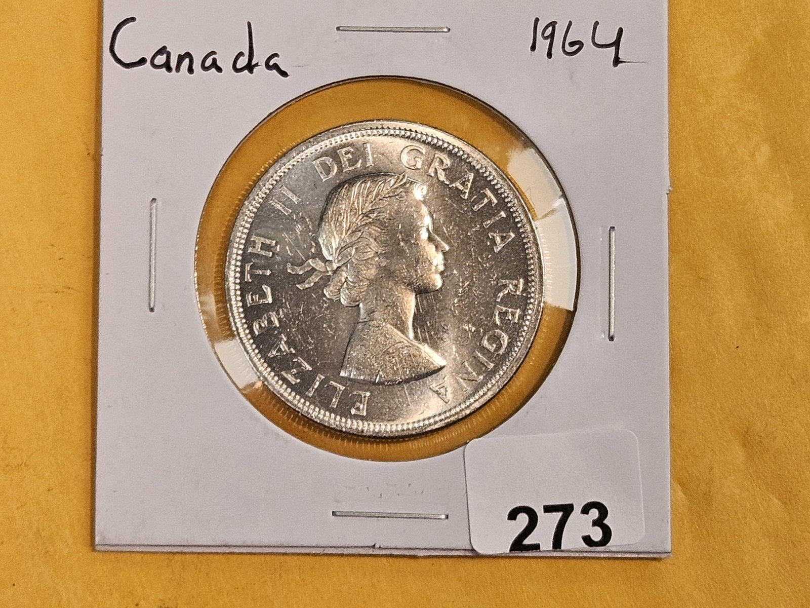 GEM Brilliant Uncirculated 1964 Canada silver Dollar - 2