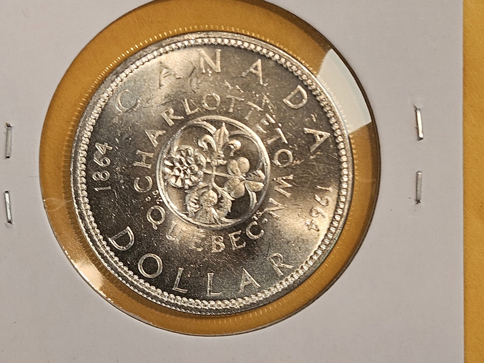 GEM Brilliant Uncirculated 1964 Canada silver Dollar - 3