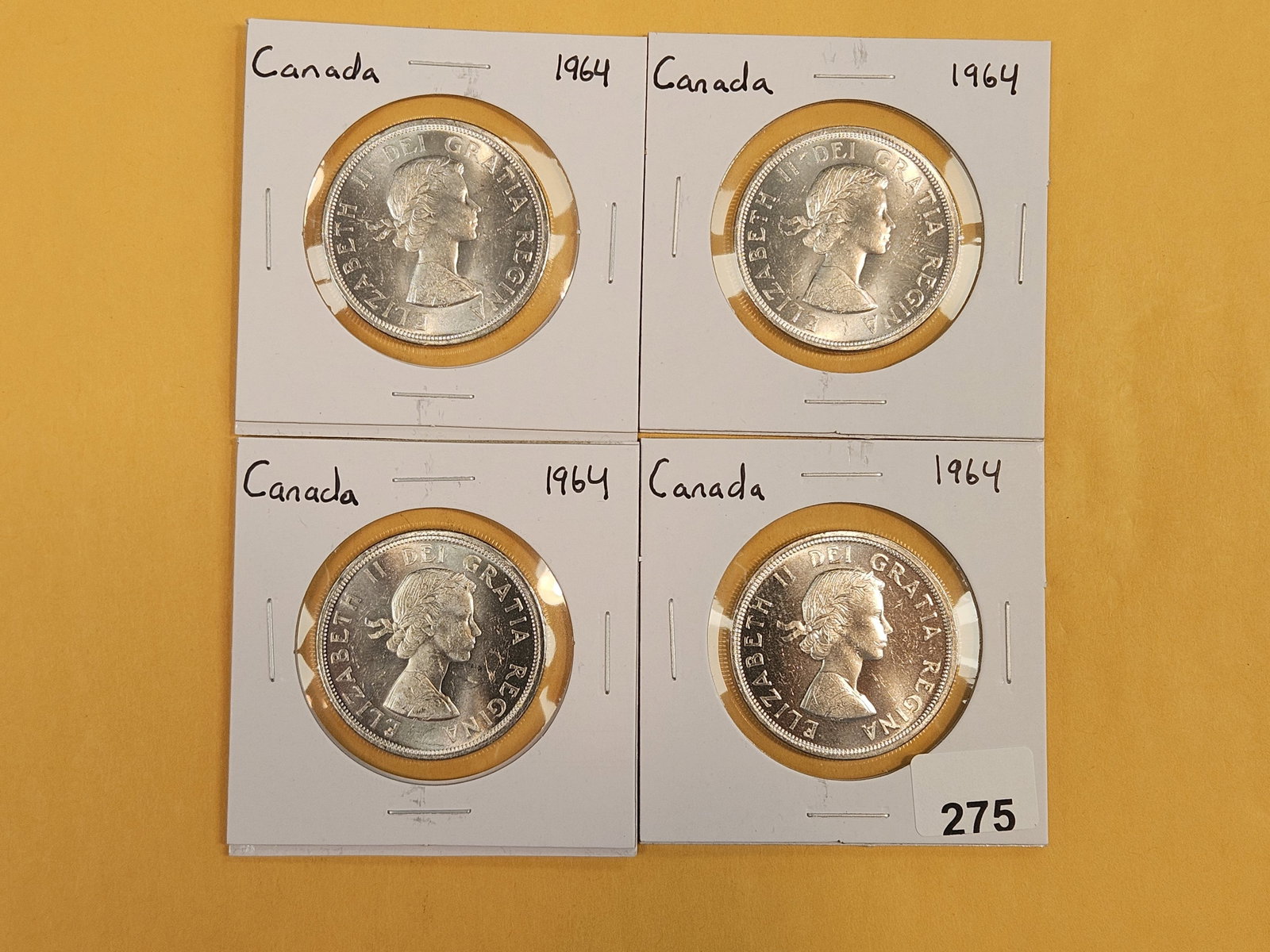 Four GEM Brilliant Uncirculated Canada silver Dollars - 2