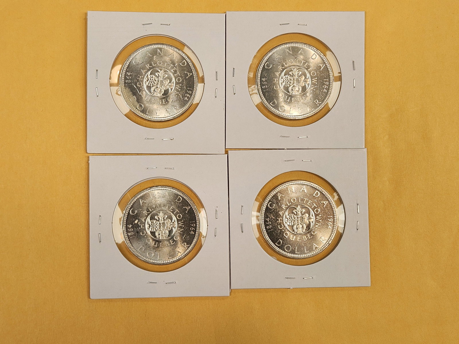 Four GEM Brilliant Uncirculated Canada silver Dollars - 4