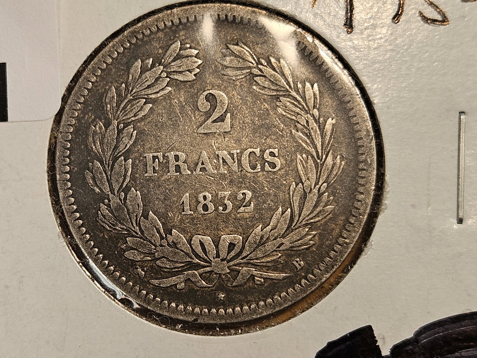 1832 France silver 2 francs: KM 743.2