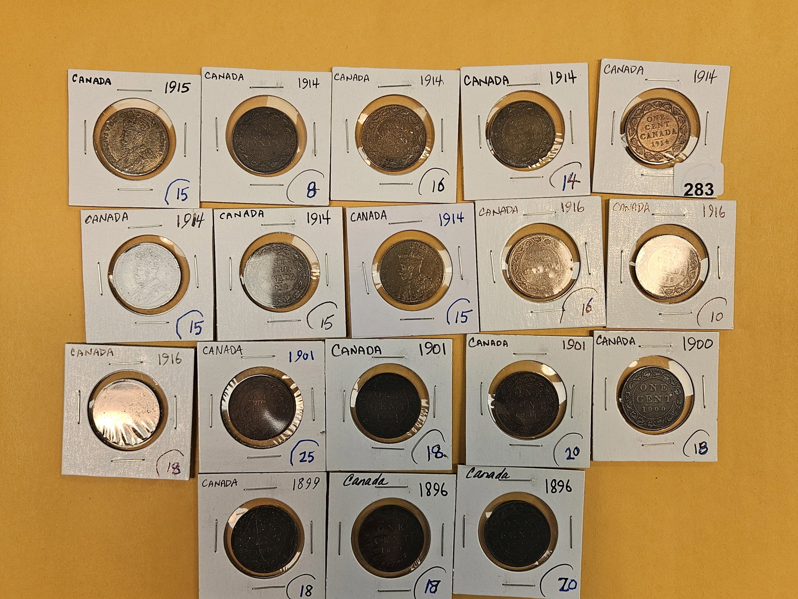 Eighteen better grade Canada Large Cents: Most in AU-UNC condition!