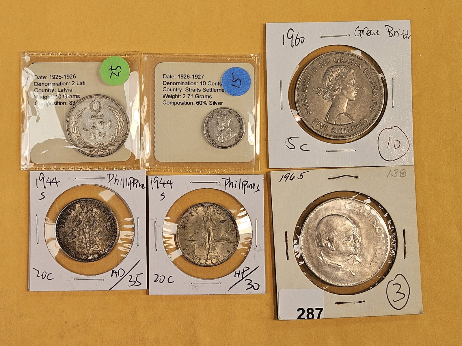Six mixed World Coins: From all over