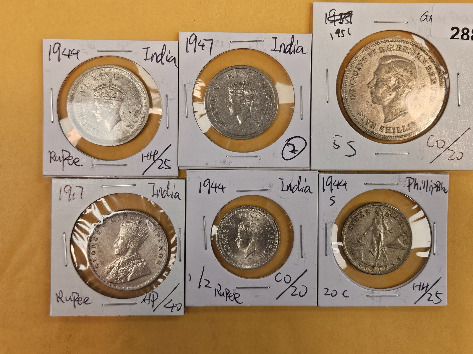 Six mixed World Coins: Most silver