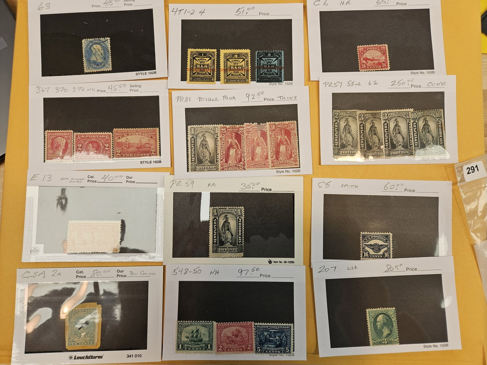 BETTER PHILATELICS!: These came from renowned Stamp dealer Joe Kremel, owner of Kremel's Korner in Chicago. Each of these are from his inventory or collection. Each one is nicely holdered with Scotts number and Catalog va