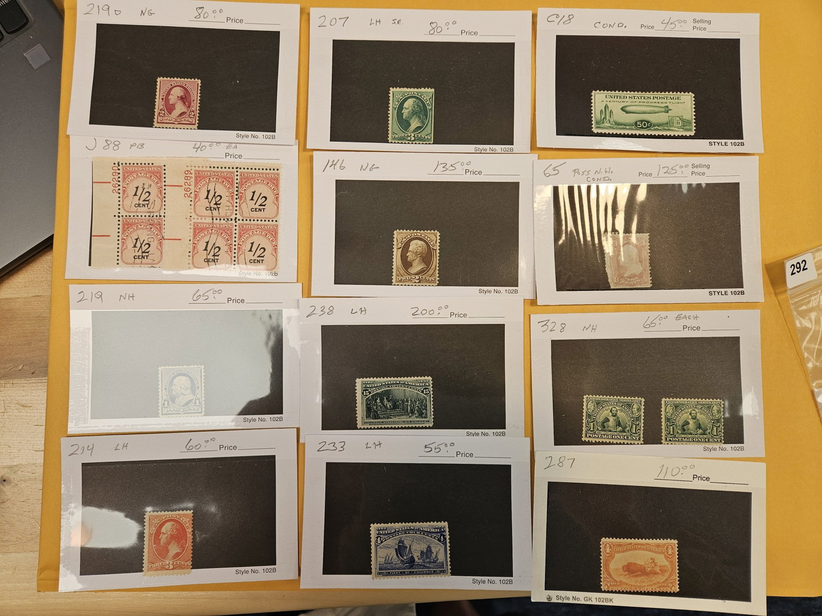 BETTER PHILATELICS!: These came from renowned Stamp dealer Joe Kremel, owner of Kremel's Korner in Chicago. Each of these are from his inventory or collection. Each one is nicely holdered with Scotts number and Catalog va