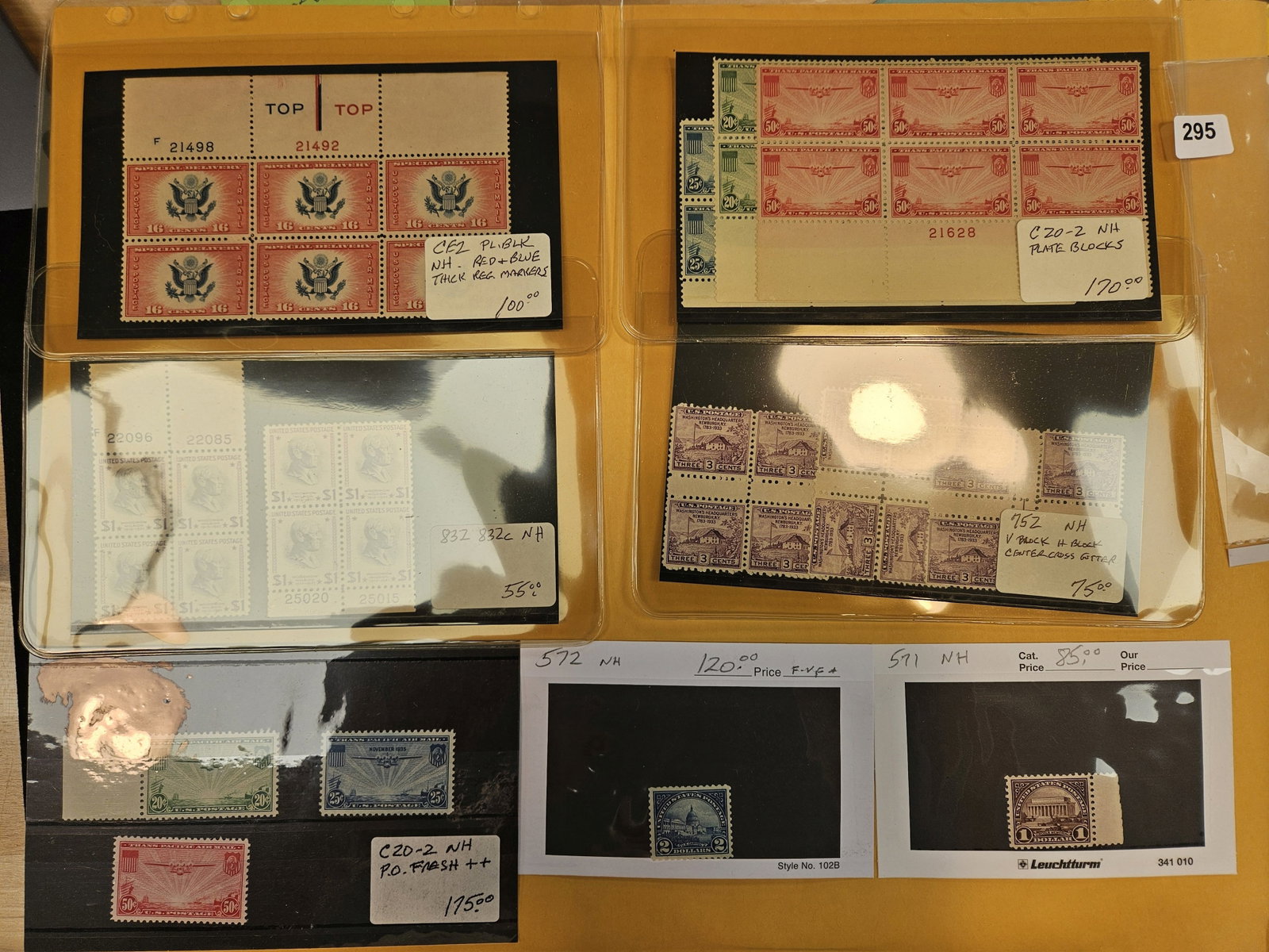 BETTER PHILATELICS!: These came from renowned Stamp dealer Joe Kremel, owner of Kremel's Korner in Chicago. Each of these are from his inventory or collection. Each one is nicely holdered with Scotts number and Catalog va