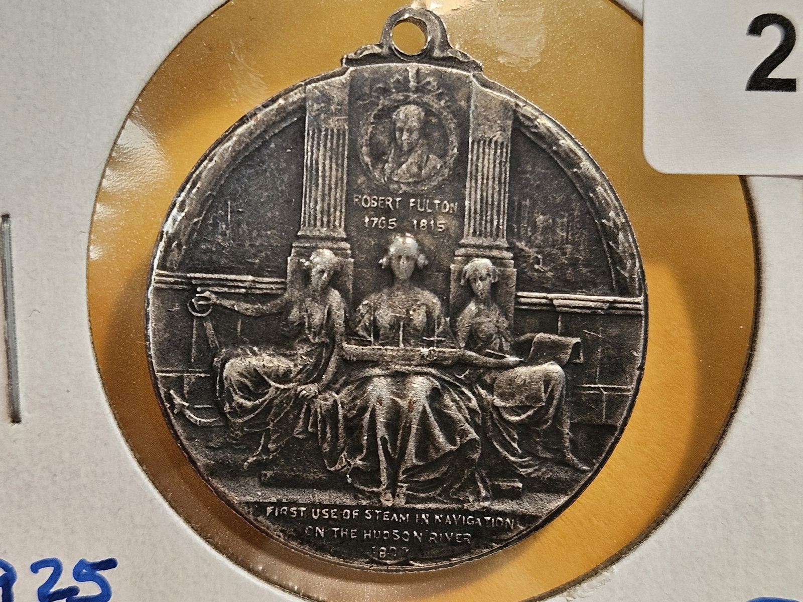 * SCARCE! 1807 Hudson River Use of Steam Commemorative Medal (1 of 9)
