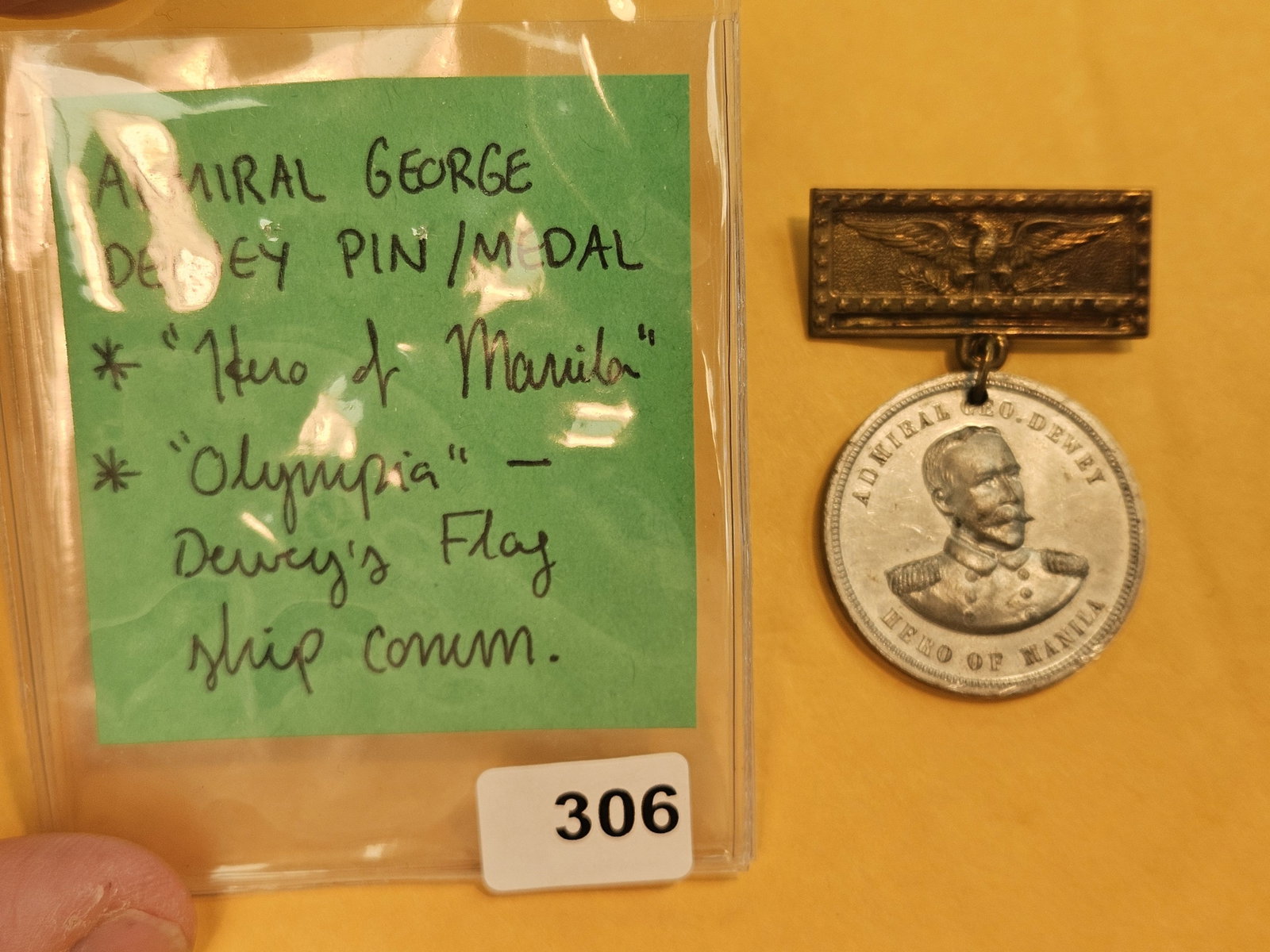 Scarcer Admiral George Dewey Medal: With original pin
