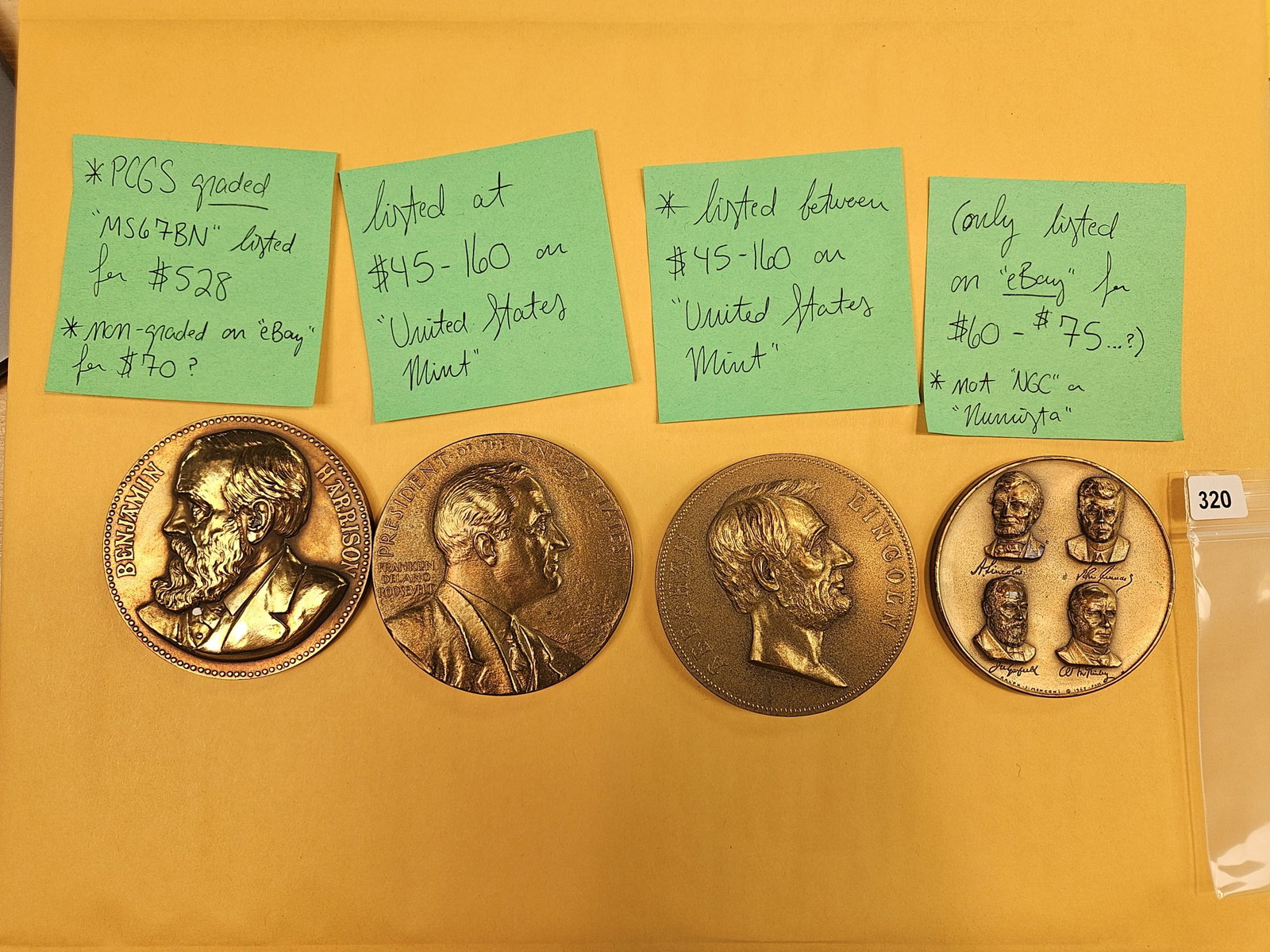 Four large Bronze US Mint Medals (1 of 5)