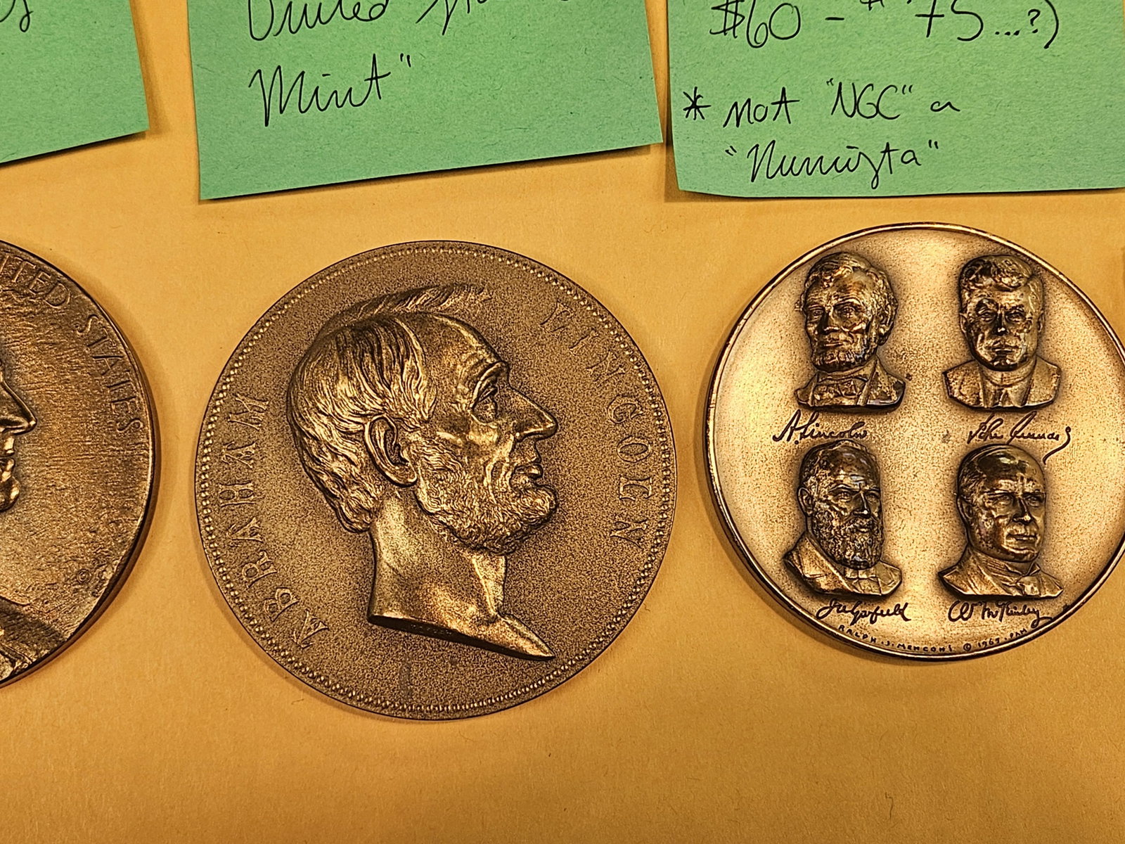 Four large Bronze US Mint Medals - 3
