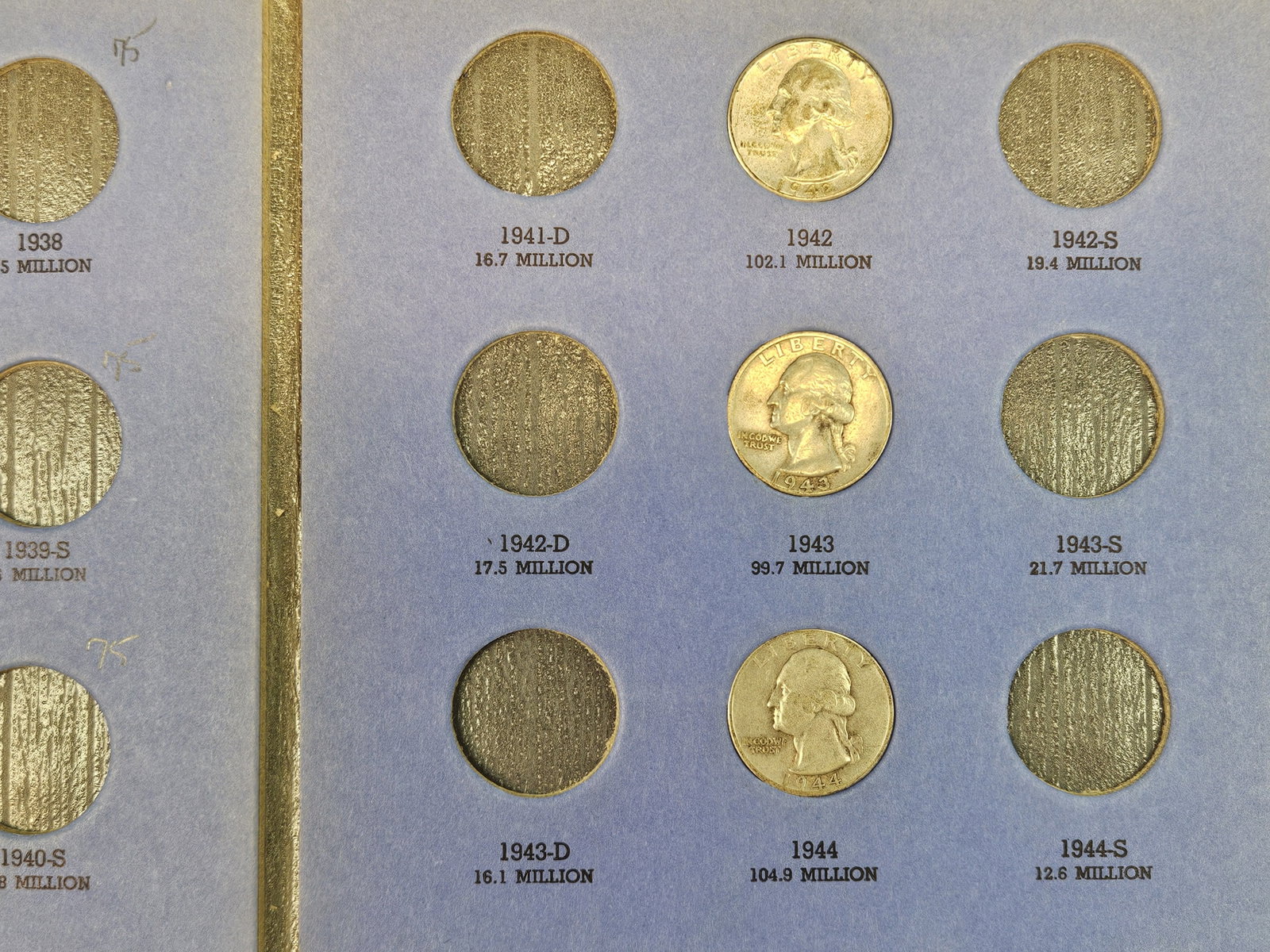 Partially complete silver Washington Quarter Album - 4