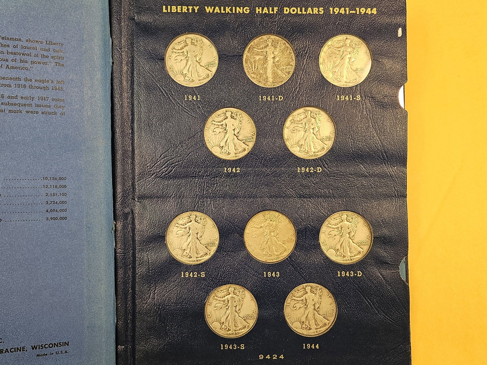 COMPLETE! 1941 - 1947 Walking Liberty silver Half Dollar Collection - 2