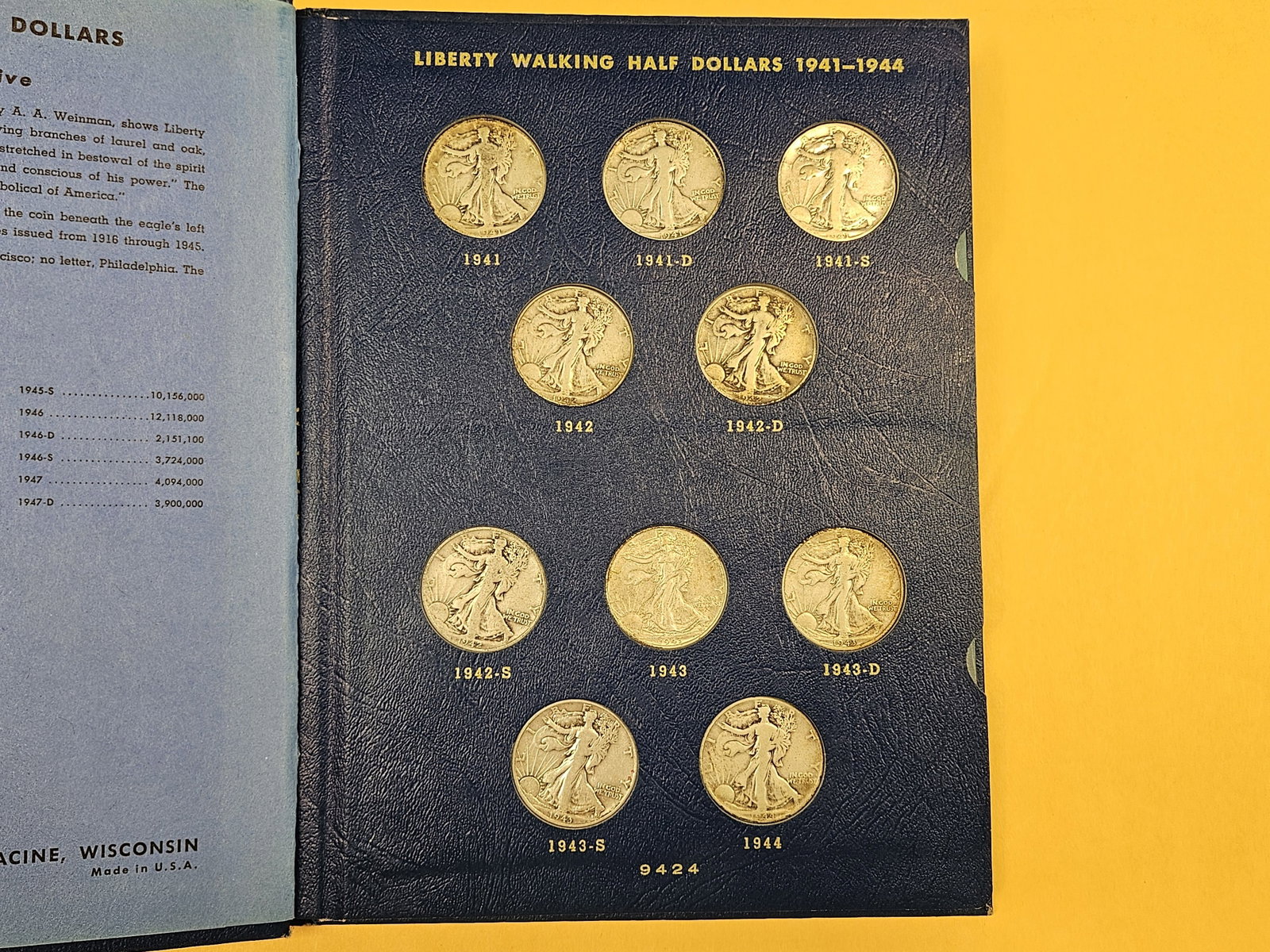 COMPLETE! 1940 - 1947 Walking Liberty silver Half Dollar Collection - 2