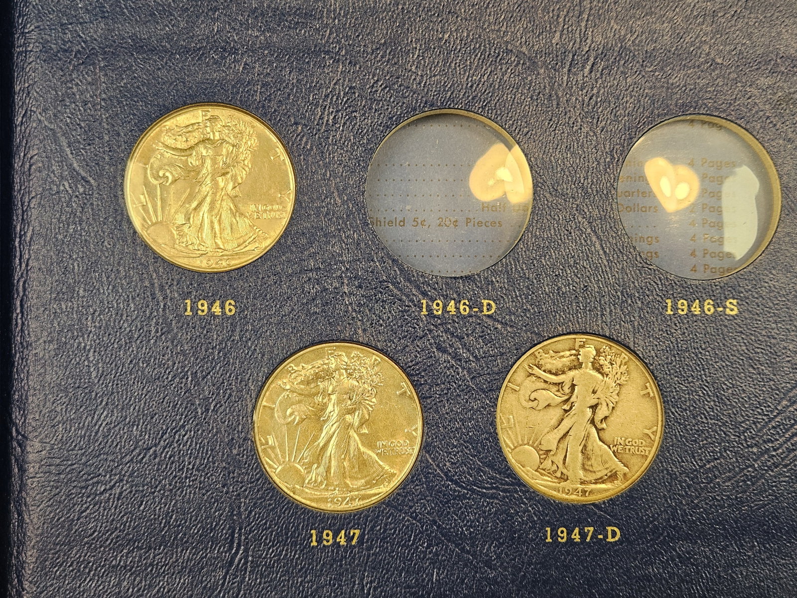 Mostly complete 1941 - 1947 Walking Liberty silver Half Dollar set - 13