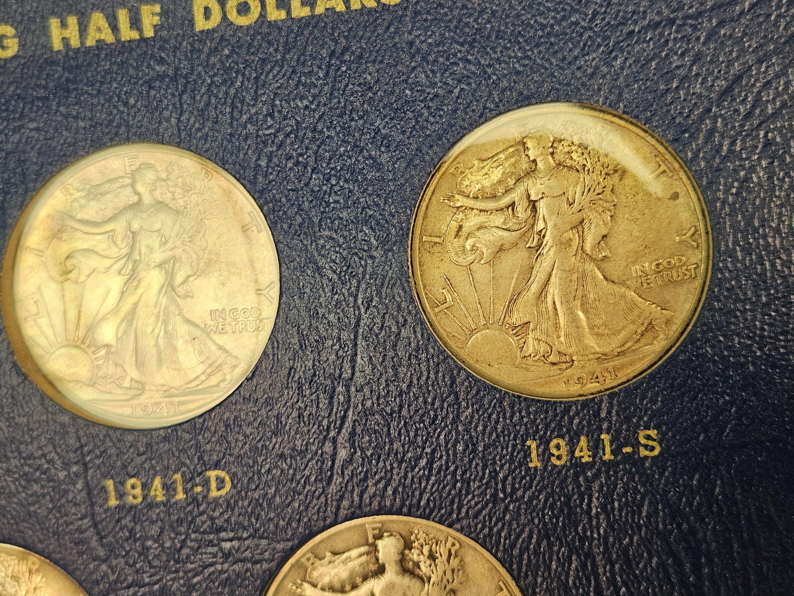 Mostly complete 1941 - 1947 Walking Liberty silver Half Dollar set - 4