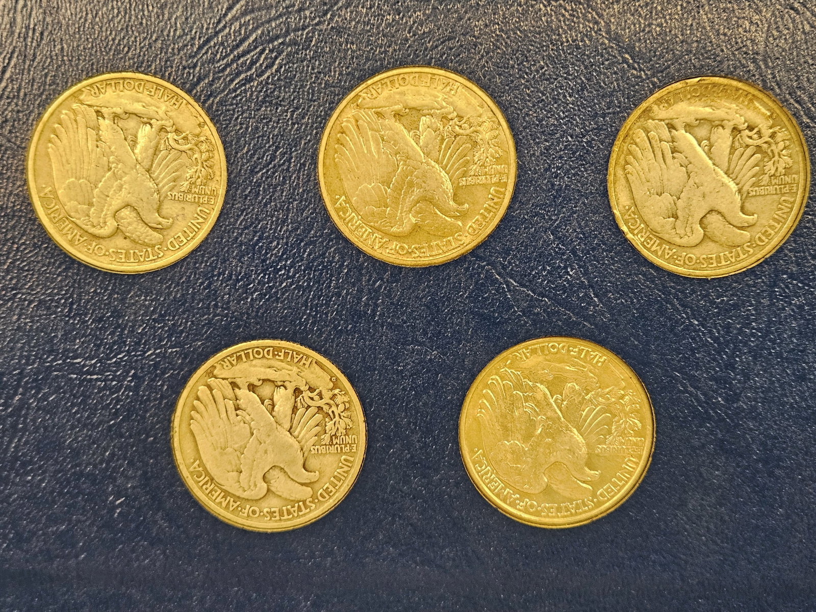 Mostly complete 1941 - 1947 Walking Liberty silver Half Dollar set - 9