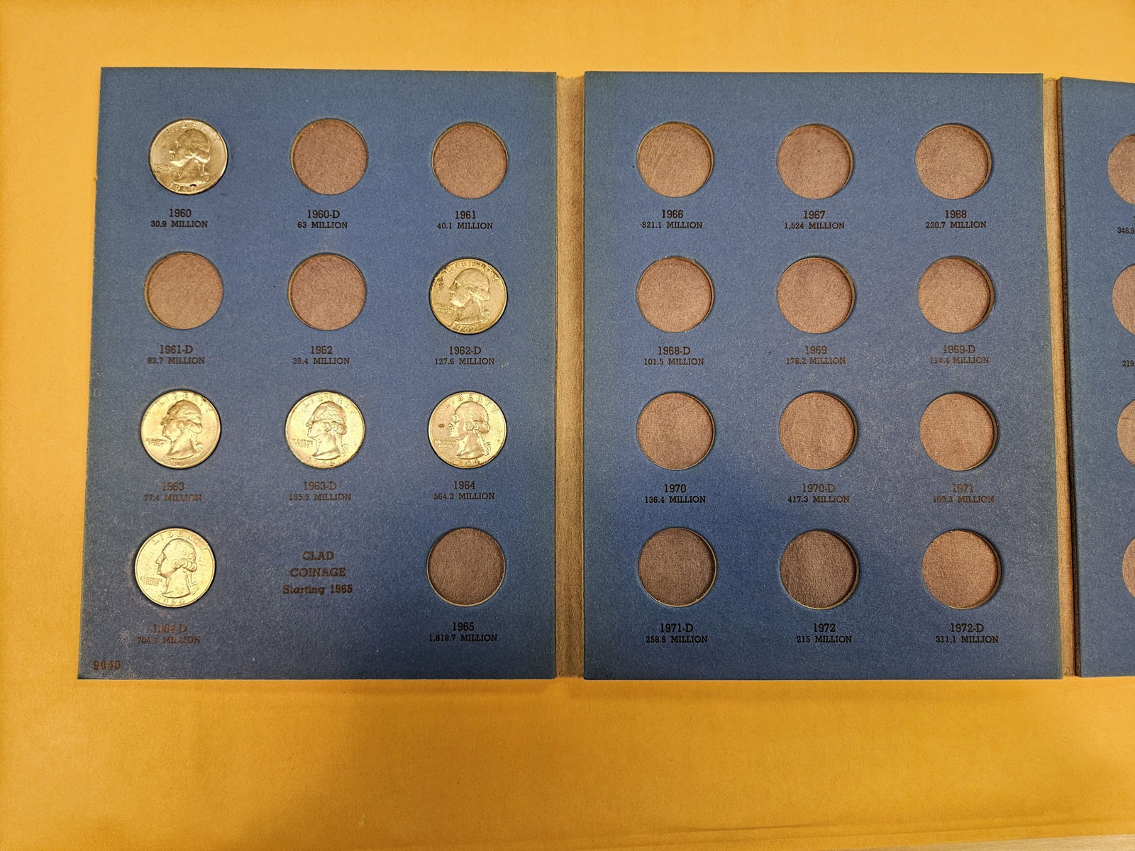 Partially complete silver Washington Quarter Album - 2