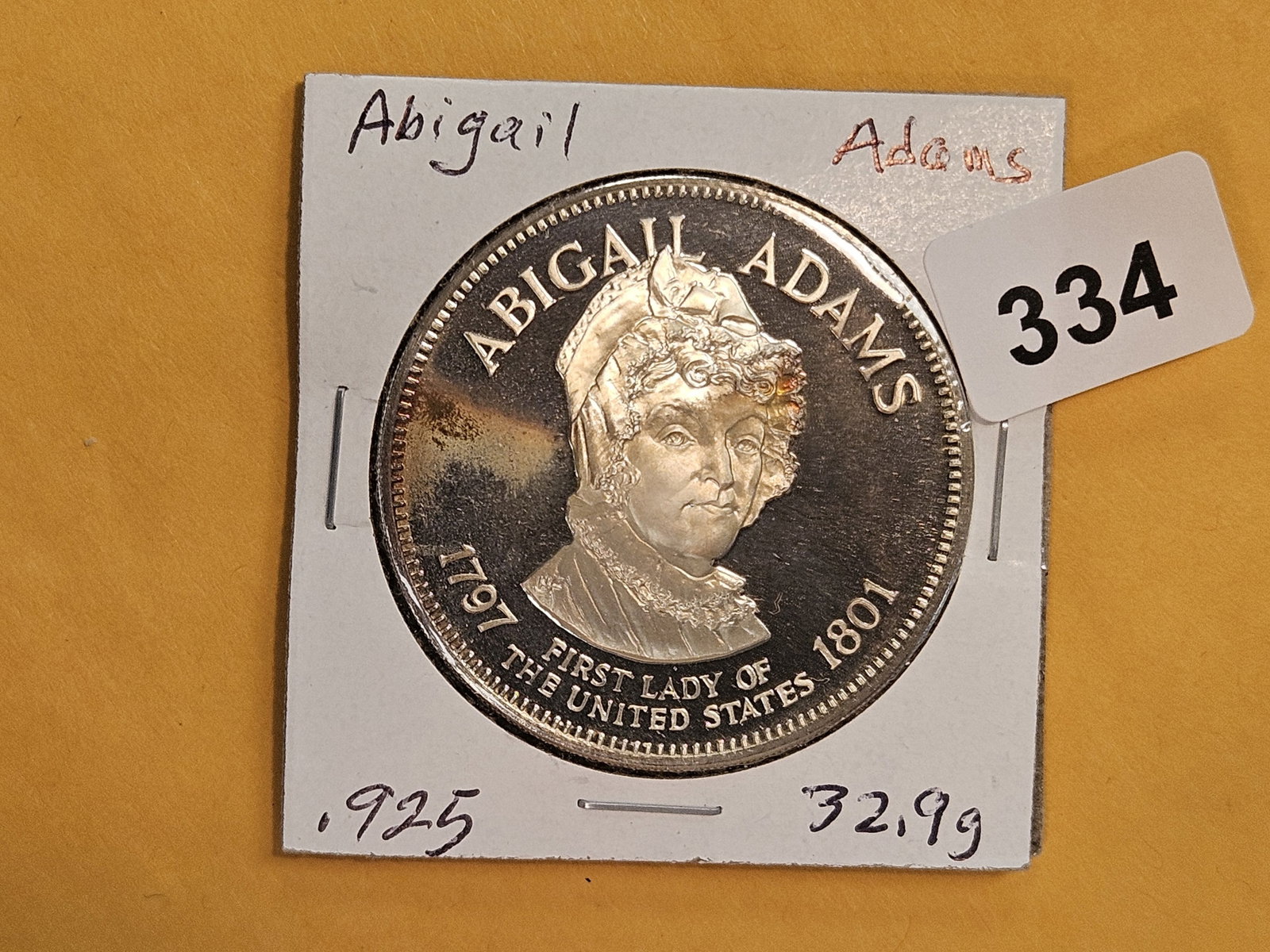 Sterling Silver Proof Art Round: Abigal Adams