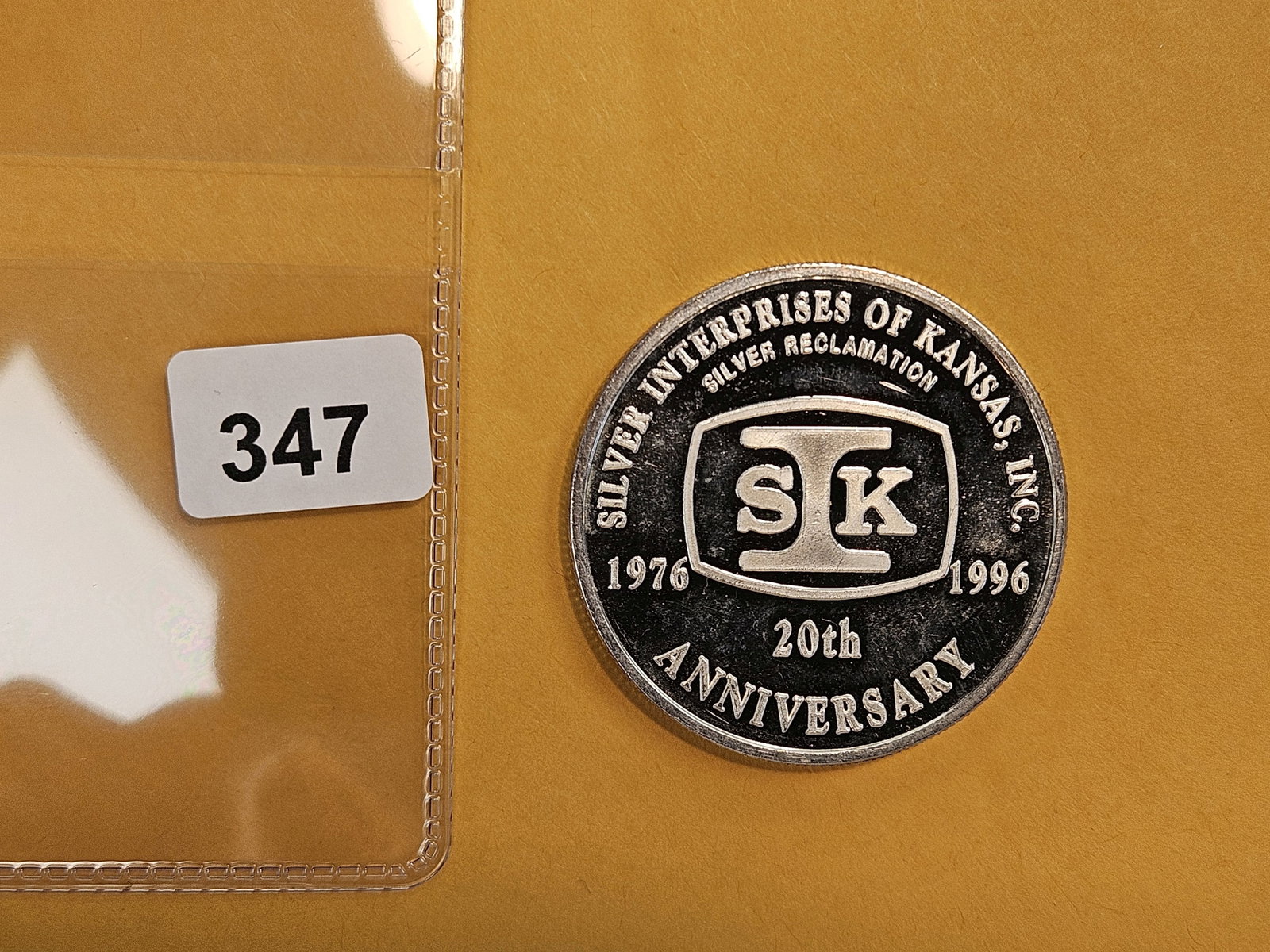 One Troy ounce .999 fine silver art round: Silver Enterprises of Kansas